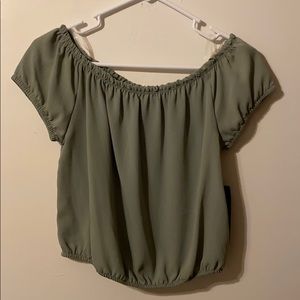 Light olive crop top